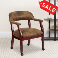 Flash Furniture Bomber Jacket Brown Luxurious Conference Chair with Casters B-Z100-BRN-GG
